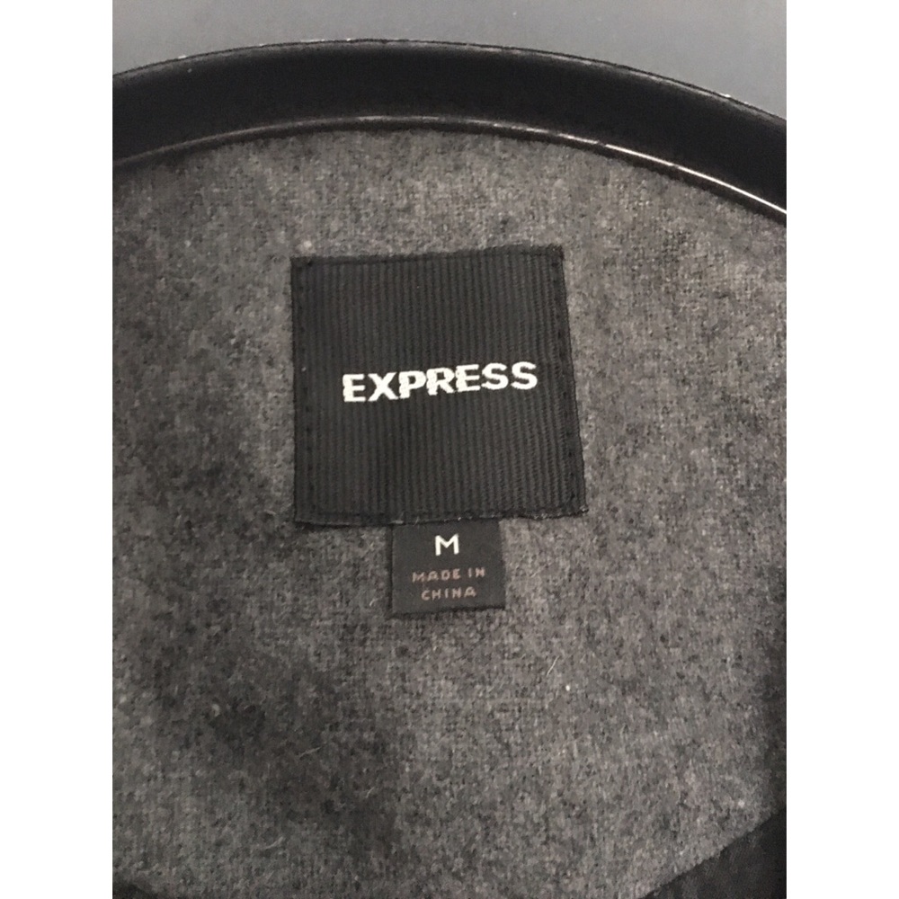 Express Gray Ruffled Bottom Wool Jacket - image 5